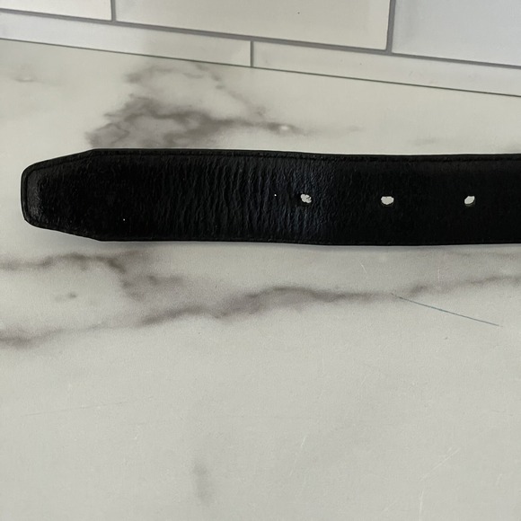 Columbia Black Genuine Full Grain Leather Men's Belt Size 32 Silver Buckle - Picture 5 of 5
